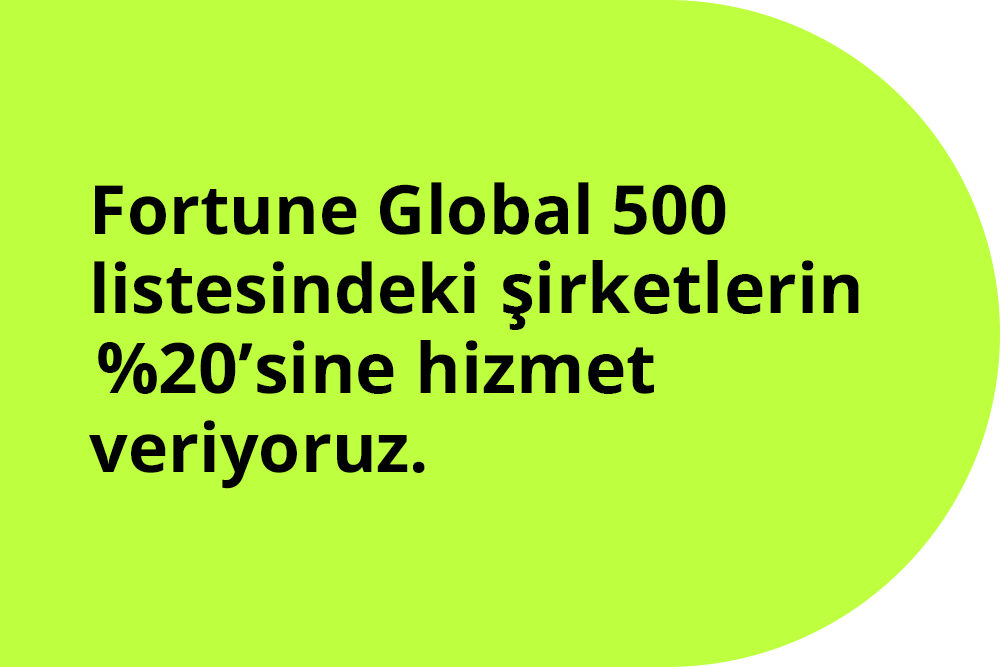 Fortune Global 500 listesindeki şirketlerden 135'ine hizmet veriyoruz.